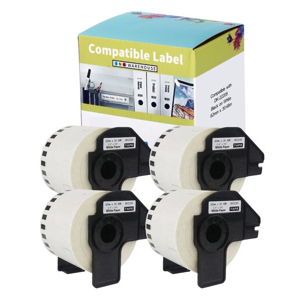 INKWAREHOUSE DK-22205 Continuous Labels 62mm x 30.48m X 4