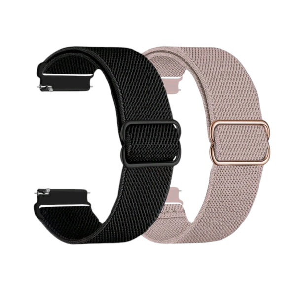 2 Pack Nylon Watch Bands, 22mm, compatible with Galaxy Watches, Black and Pink