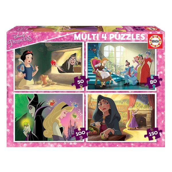 Educa Multi 4 Puzzles - Disney Villains(50,80,100,150 Piece)