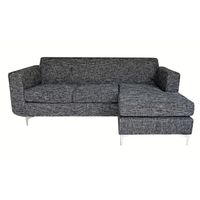 Grey Woven Universal 3 Seater with Ottoman Couch Set