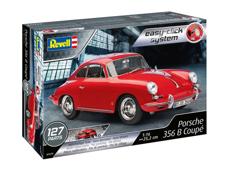 Revell Easy Click 1/16 Porsche 356 B Coupé Car Plastic Model Kit