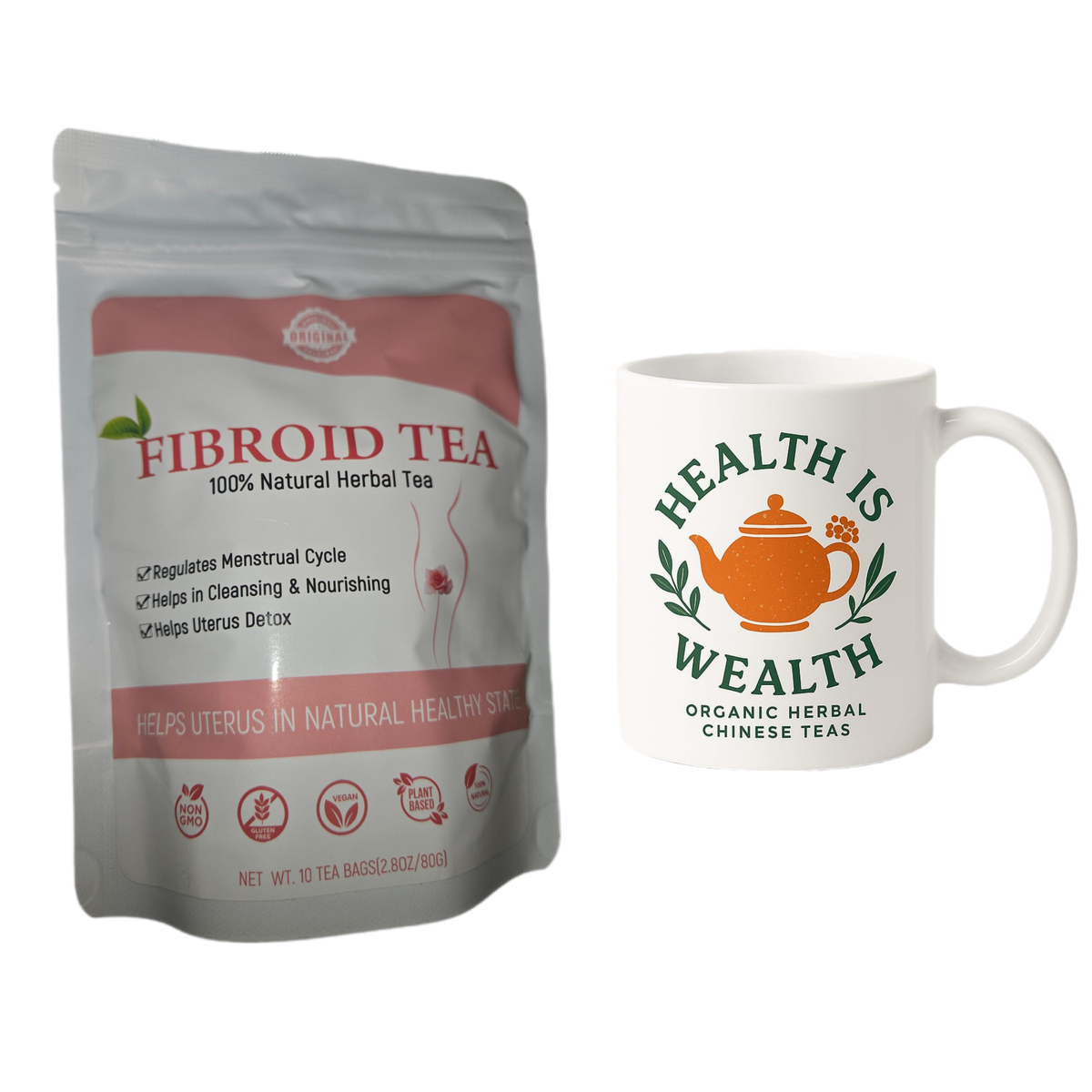 Fibroid Tea, Organic Natural Herbal Tea, Ovarian Cysts Tea With Tea Mug ...