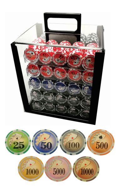 Big Texas Poker Chip Set Acrylic case- 1000 Piece