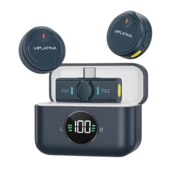 VIPLATINA VR10 Wireless Microphone - USB-C, 20m Range, 24H Battery