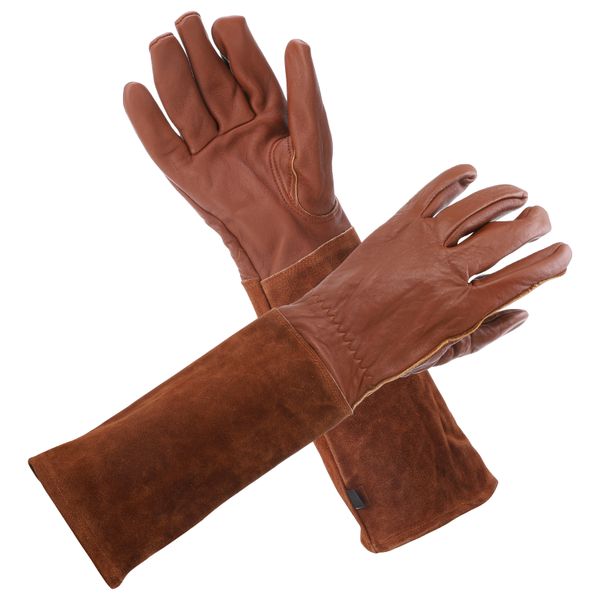 Brown S Size Leather Gardening Gloves