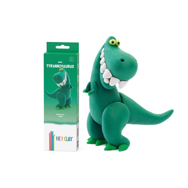 Hey Clay: Modelling Air-Dry Clay W Interactive App - Tyrannosaurus, 3 Cans