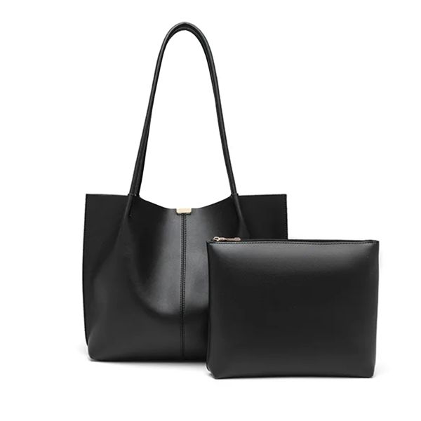 Office Ladies High Capacity Single Shoulder Bag Handbag - Brown &amp; Black