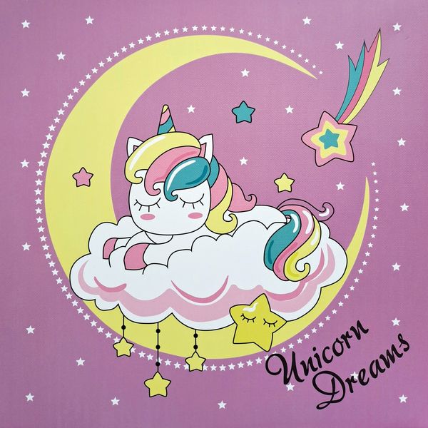 Unicorn Wall Canvas - Home Decor for Little Kids - 30cm x 30cm