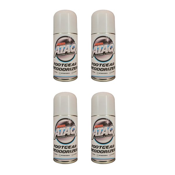 Final Ataq Footgear Deodoriser Shoe Sanitiser Disinfectant Spray 125ml 4Pk