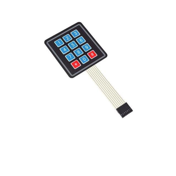 HKD 3×4 Membrane Keypad with 7-Pin Ribbon Connector - Flexible &amp; Compact