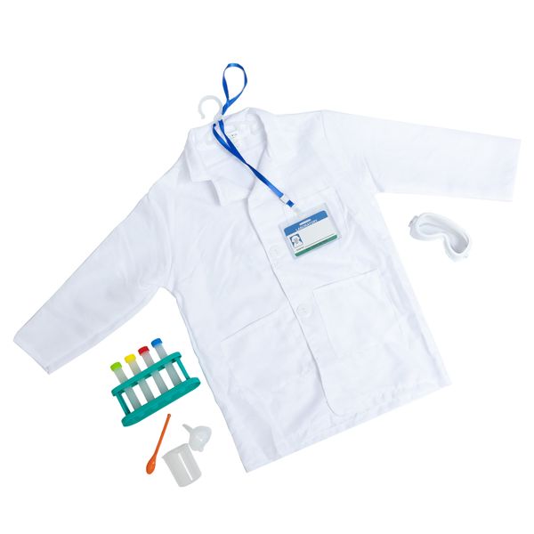 Scientist Role Play Costume, Goggles &amp; Instruments -Pretend Play, Dress Up