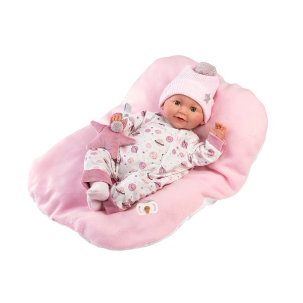 Llorens Baby Girl Doll w Crying Mechanism, Clothing &amp; Cushion: Heidi 42cm
