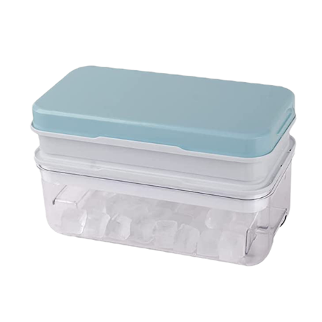 Ice Cube Tray With Lid &bin Press Type Ice Maker Silicone Ice Tray Tong and  Scoop 