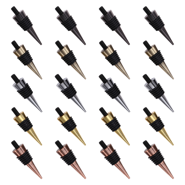 20Pieces Blank Bottle Stopper with Threaded Post Metal Wine Stopper Inserts