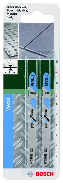 Jigsaw blade HSS T 118 G Basic for Metal, 2 pc