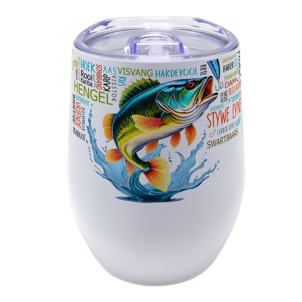 Stainless Steel Double Wall Tumbler: Fishing / Visvang - Afrikaans