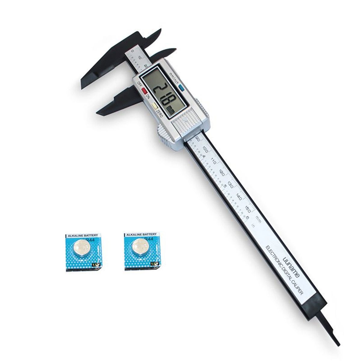 Uuname 150mm Digital Vernier Caliper Micrometer Caliper & 2 Batteries