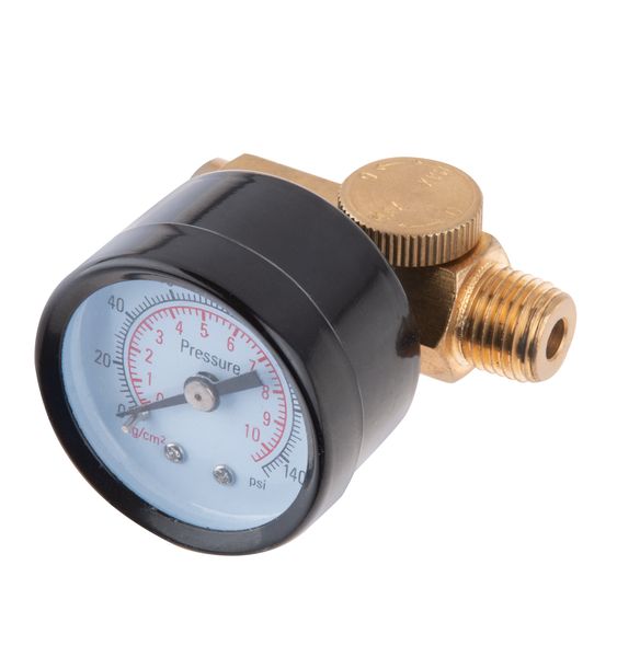 Pressure Regulator with Gauge 1/4" 0.5-9.5 Bar Adjustable - 4 Pack