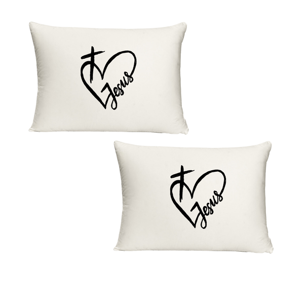 Cross Jesus Heart Twin Standard Pillow cases