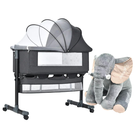 Belecoo Elephant Pillow & 3in1 Foldable Baby Bassinet Cot Bed/Crib Combo Image