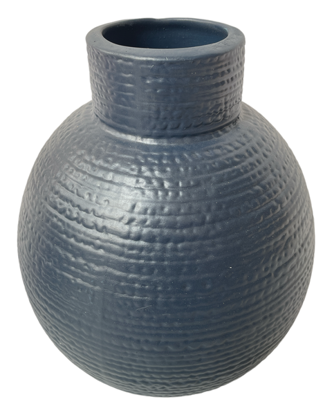 Ceramic - Textured Vase - Décor Essentials Blue