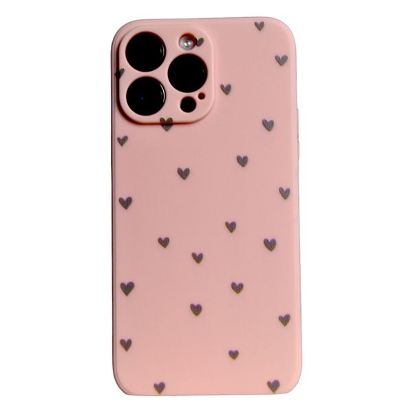Pink - Phone Case with Mini Hearts - Iphone 15 Pro