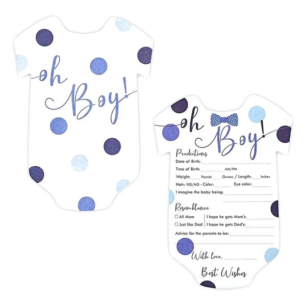 Oh Boy Classic Baby Shower Advice Cards Prediction Game - Pack of 10