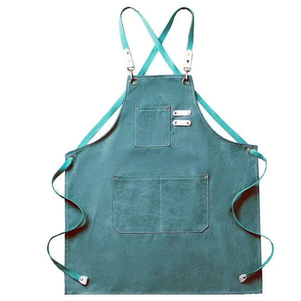 Thickened Waterproof Wear-resistant Canvas Apron With Pockets Durable