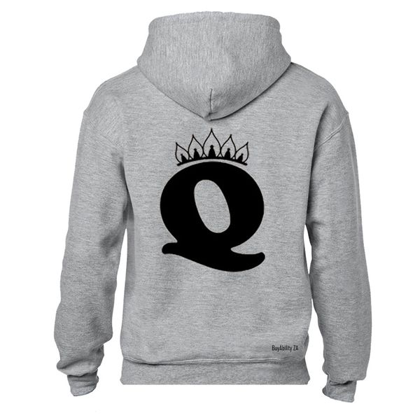 Queen Q - Back Print - Ladies - Hoodie - Grey