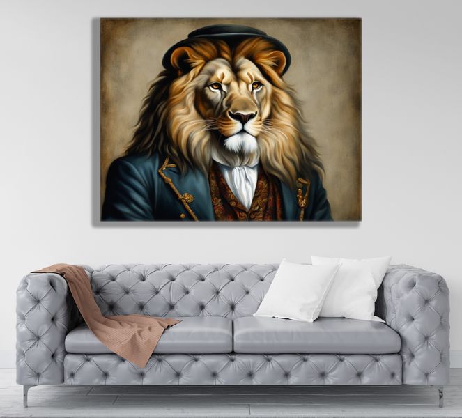 0121 Lion The Professor Canvas Wall Art