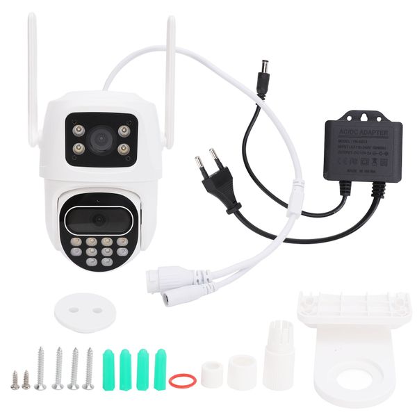 Outdoor Dual - Lens Security Cam: 2.4G WiFi, Night Vision, Motion