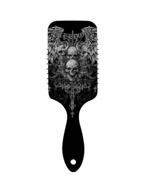 Skull Paddle Hair Brush - Gothic Statement Detangler