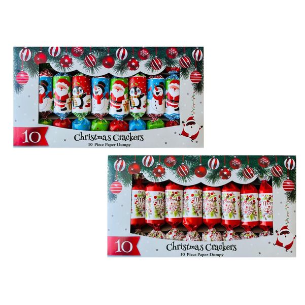 Christmas Crackers - 10 Piece Paper Dumpy (Set of 2)