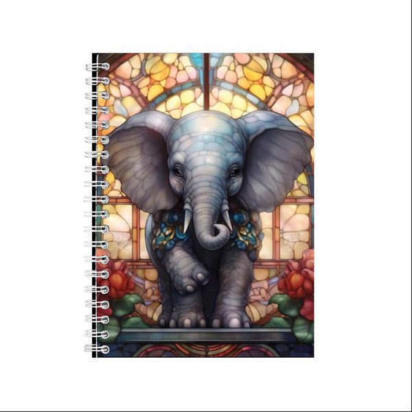 A5 Notepad Present Idea Baby Glass Stained Elephant 16