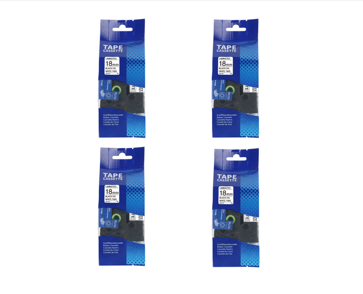 Label Pro Compatible Brother TZ-241 Black on White Laminated Tape 18mm x 4