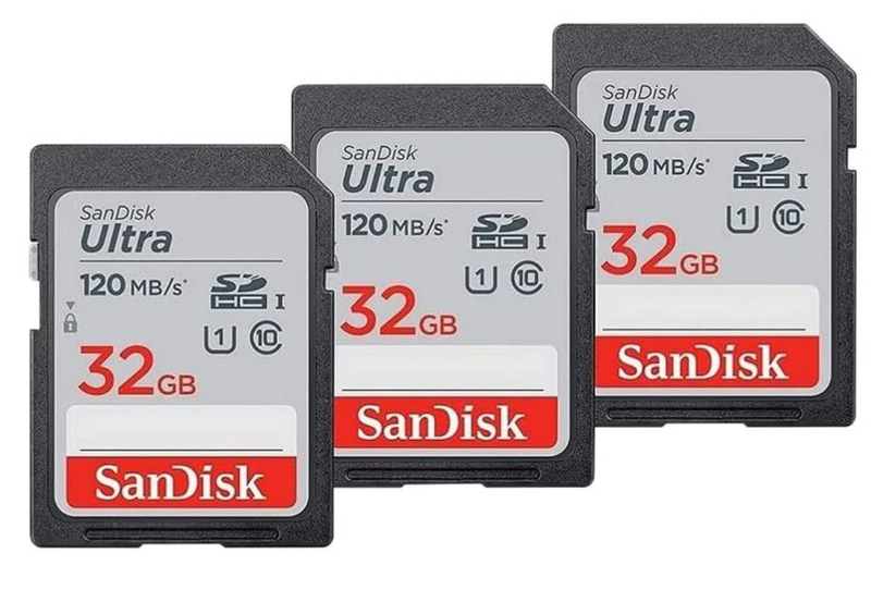 SanDisk Ultra SDHC UHS I Card 32GB 3 Pack