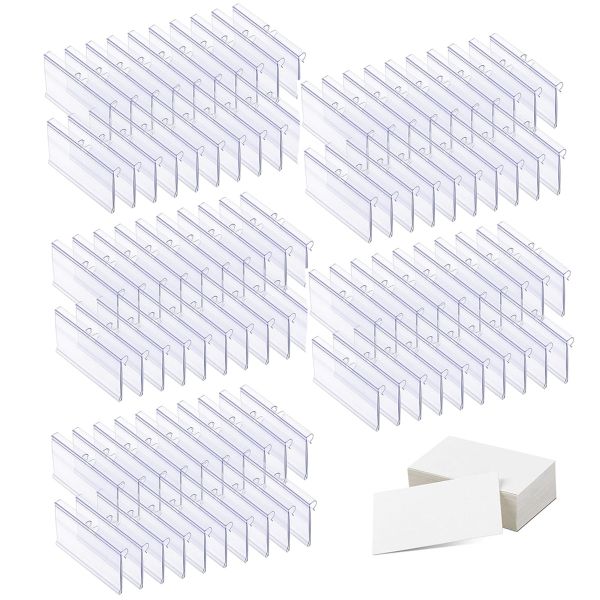 100 Pieces Clear Plastic Label Holders For Wire Shelf Retail Price Label