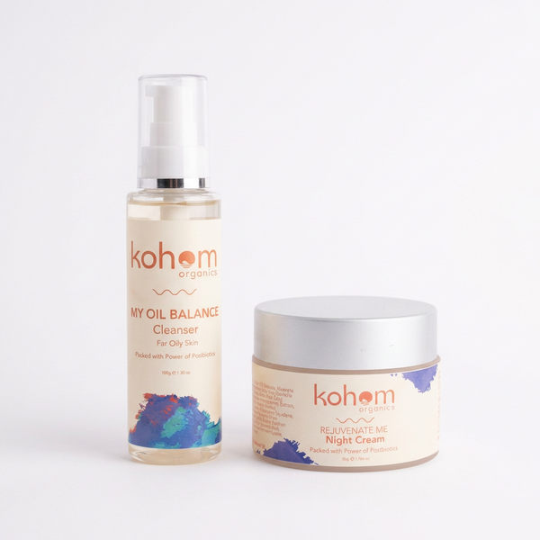 Kohom Organics Oil Control Night Set | Cleanser + Night Cream