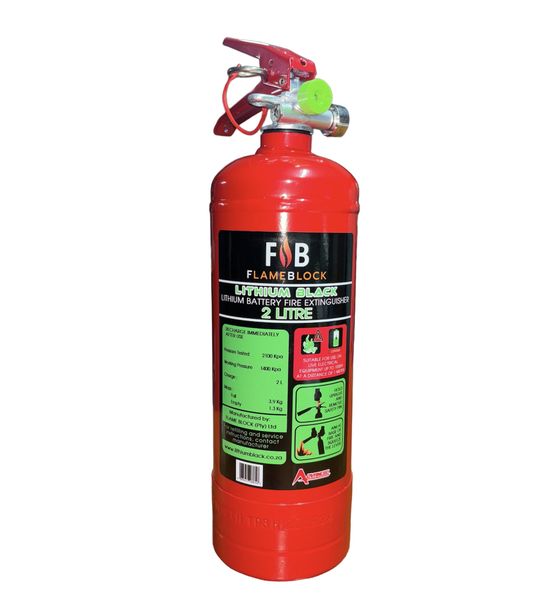 FlameBlock Lithium Battery Fire Extinguisher - 2 Litre
