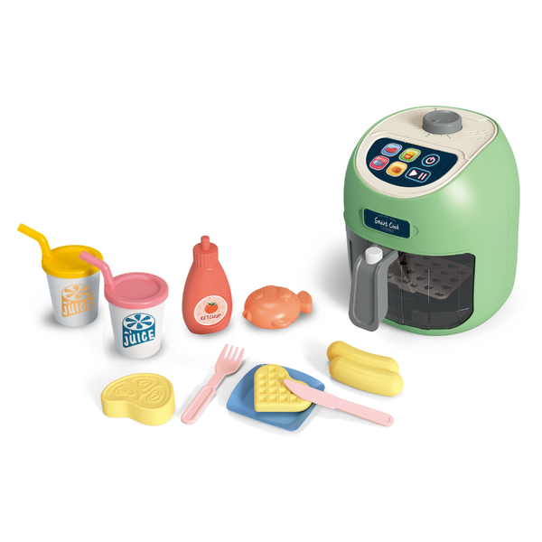 Pretend &amp; Play Air Fryer Set - Lights, Sounds &amp; Colour Changing Food