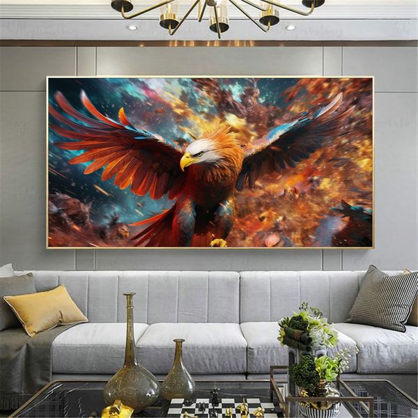 Canvas Wall Art - Feathered Fury Abstract - 0693