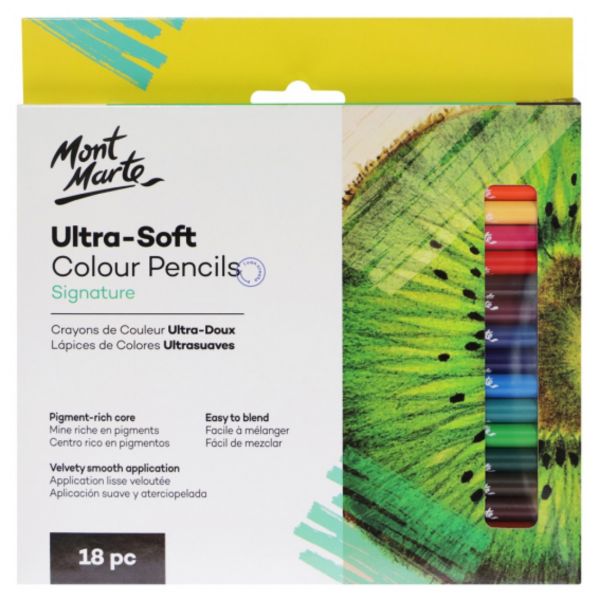 Mont Marte Signature Ultra-Soft Colour Pencil Set 18 Piece