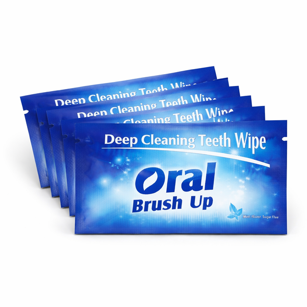 Oral Brush Up Teeth Wipes | Instant Teeth Cleaning Cloth | 30 Pack