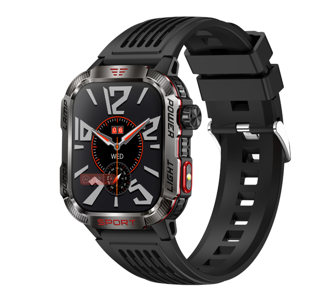 BezosMax 2.01" HD Military Smart Watch with Flashlight Compass &amp; SOS Mode