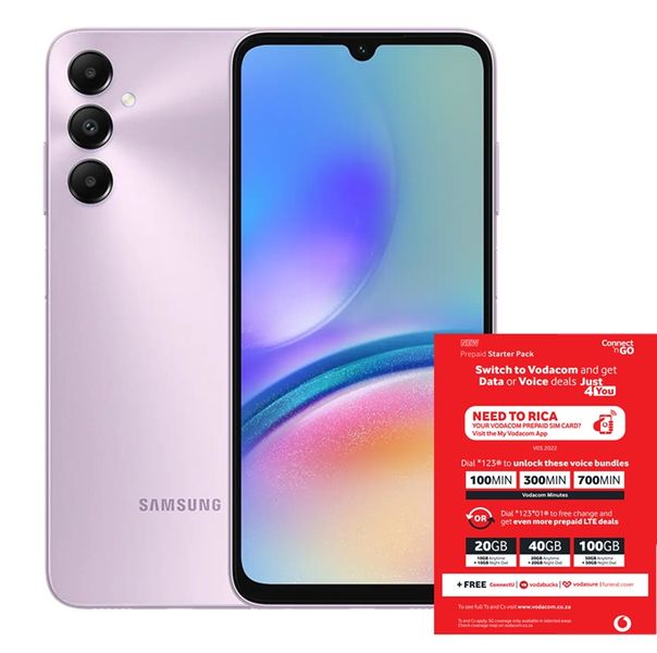 Samsung Galaxy A05s 64GB LTE Dual Sim - Violet(NL) + Vodacom SIM Card Pack