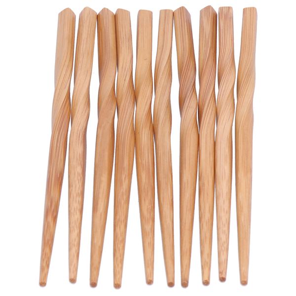 Bamboo Twist Chopsticks - Eco-friendly Tableware Set - 5 Pairs