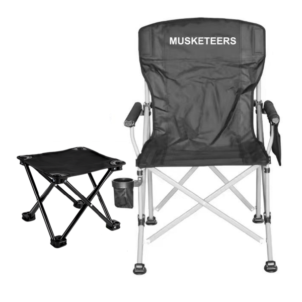 Outdoor Camping Foldable Chair with Padded Armrests and Cup Holder - 2 Pack
