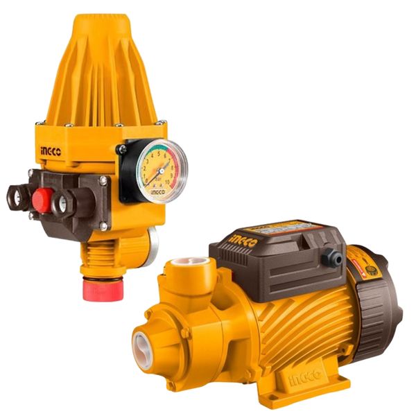 Ingco - Peripheral Water Pump (370W 0.5HP) &amp; Pump Control (10 Bar 10A)