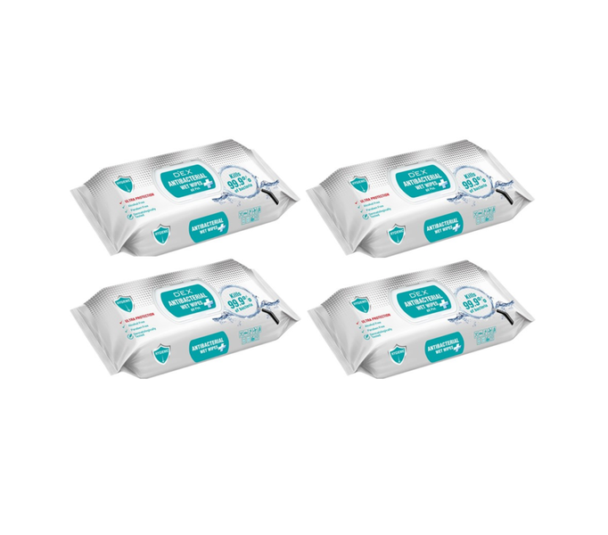 Dex Antibacterial Wet Wipes 4 x 60's Pack