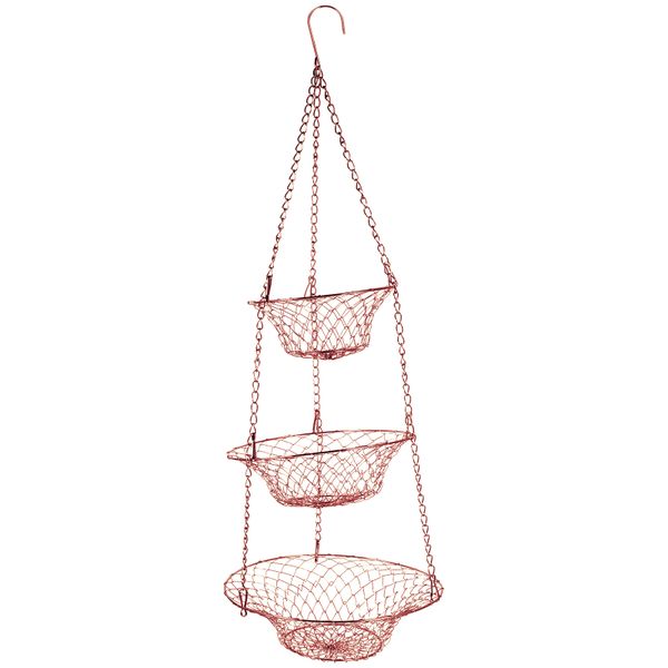3-Tier Hanging Basket Wire Fruit Vegetable Basket Storage Hanging Baskets
